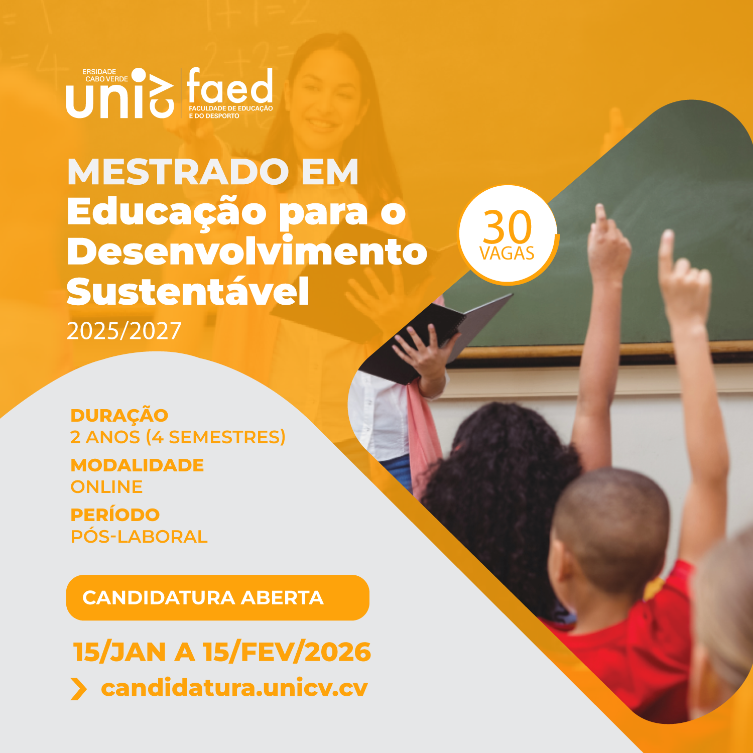 Mestrado em Educação para o Desenvolvimento Sustentável