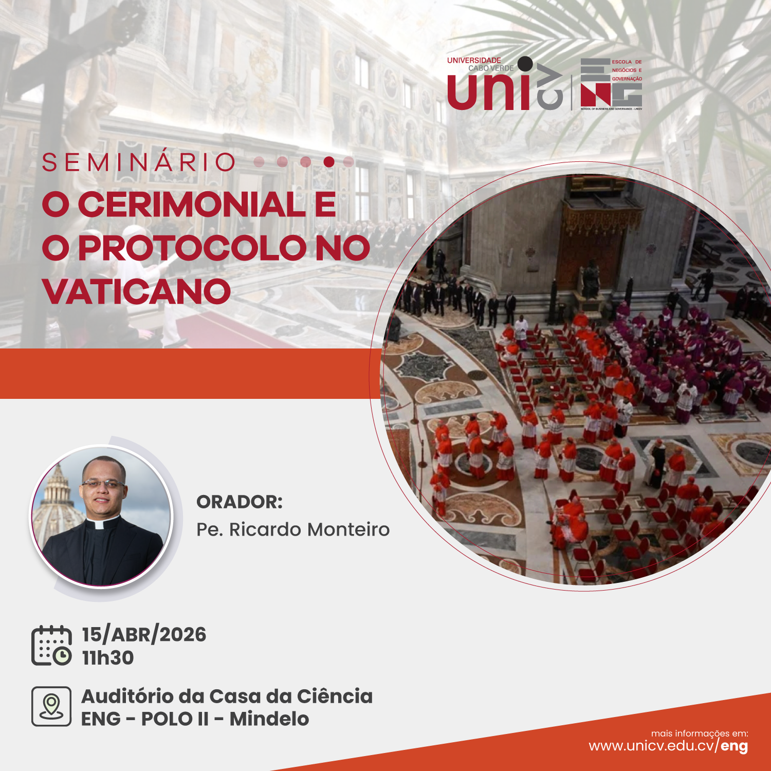 SEMINÁRIO O CERIMONIAL E O PROTOCOLO NO VATICANO d49c1