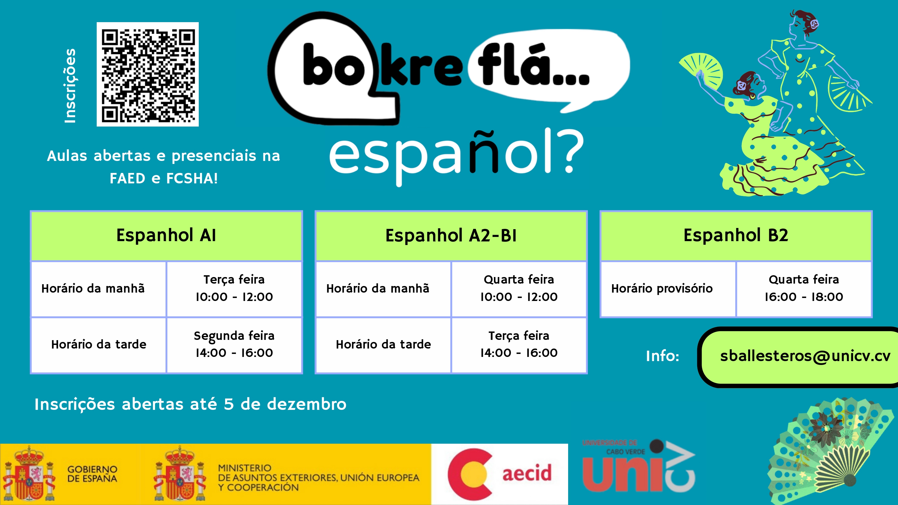 Cursos de Espanhol disponíveis no Polo II da Uni-CV