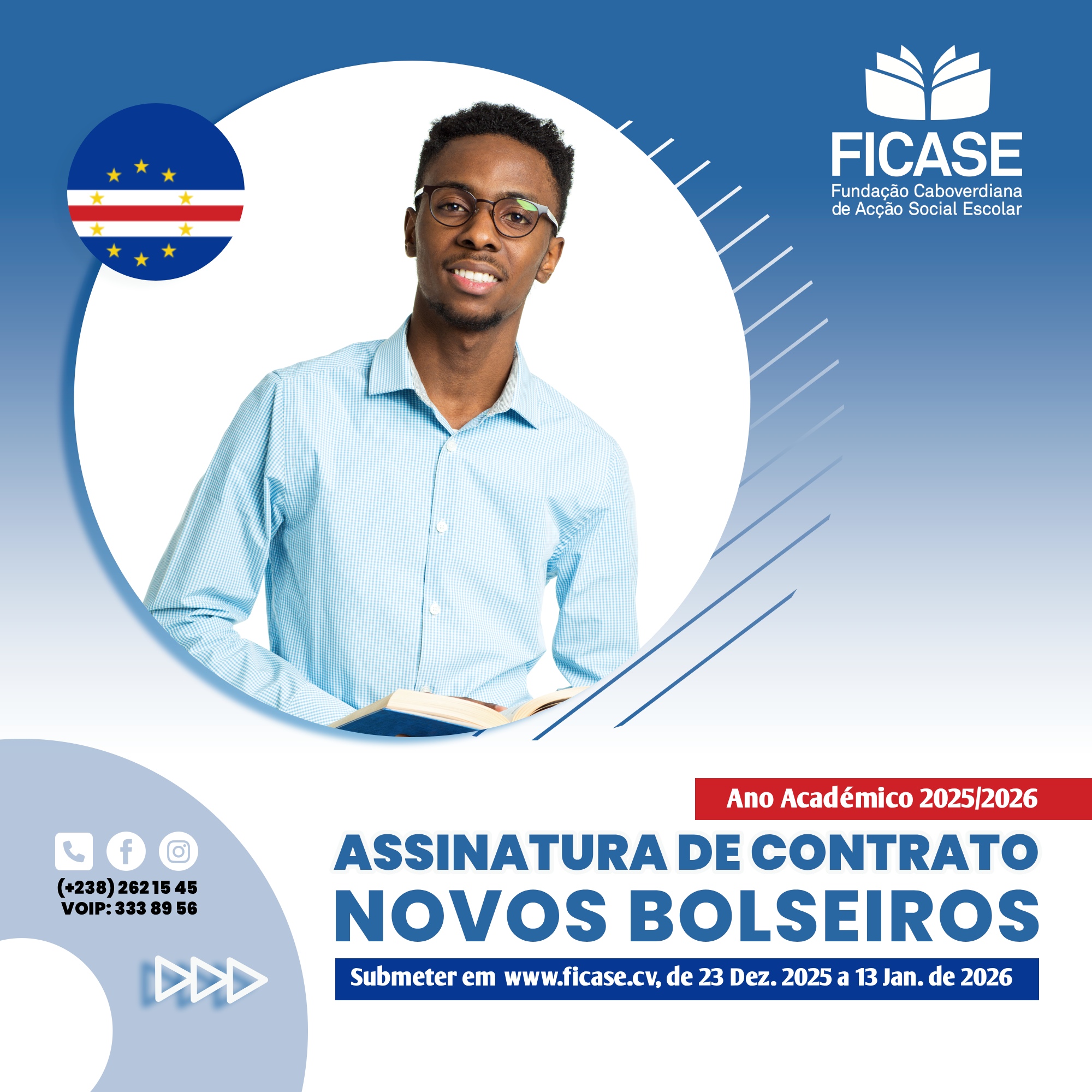 FICASE convoca novos bolseiros 2025/2026 para assinatura de contrato online