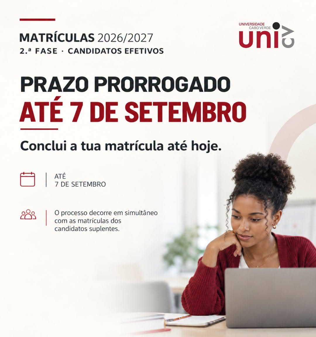 Prorrogação do Prazo de Matrículas para Estudantes Efetivos da 2.ª Fase