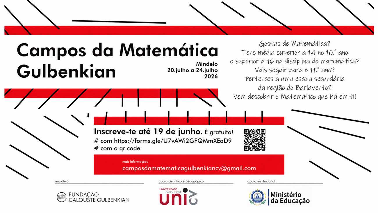 Campos da Matemática Gulbenkian abre inscrições para 6.ª edição em Cabo Verde 