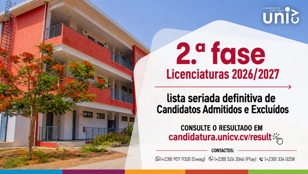 Uni-CV publica lista seriada definitiva da 2.ª fase e dá prazo a candidatos em situação condicional