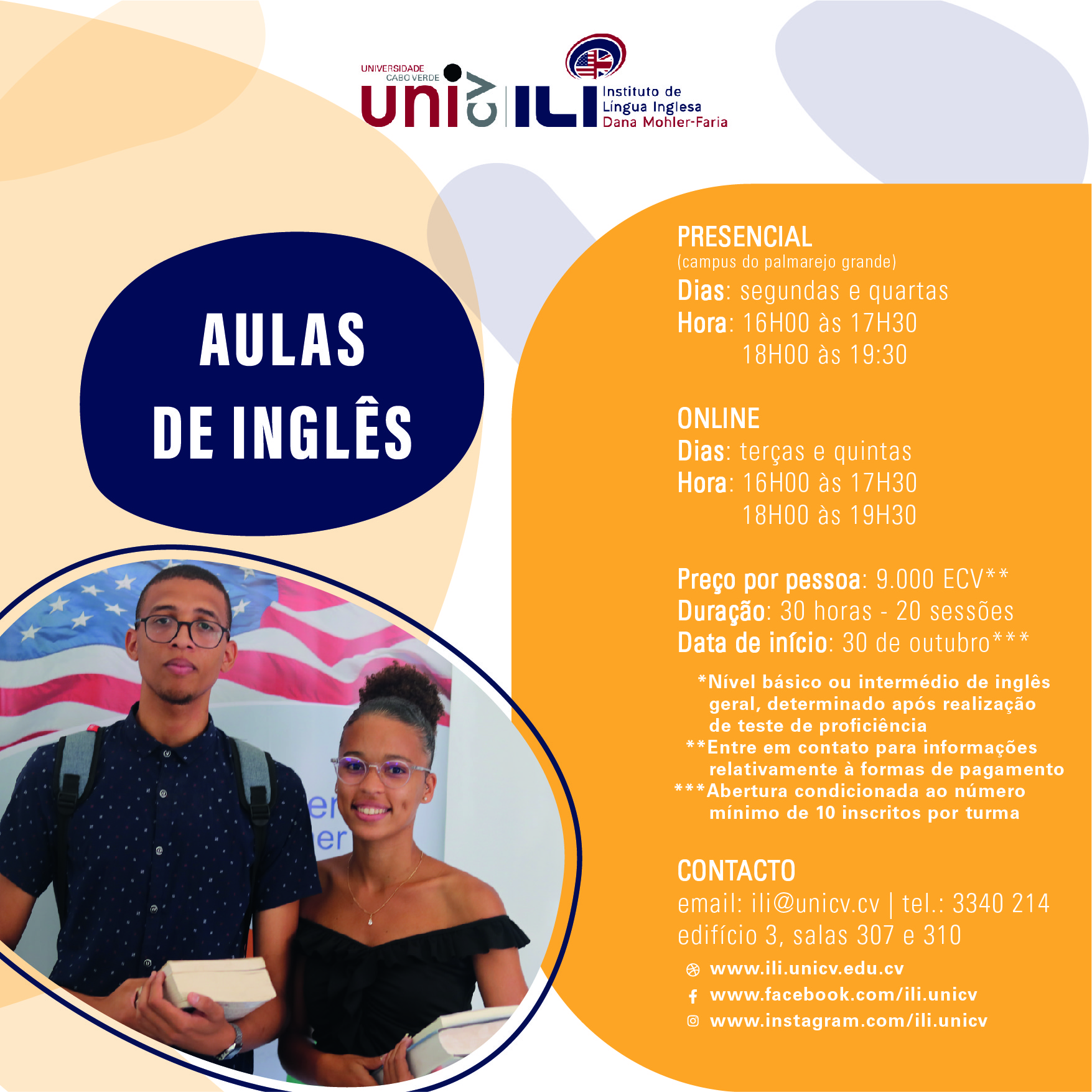 Inscrições abertas – Aulas de inglês de verão (ILI)