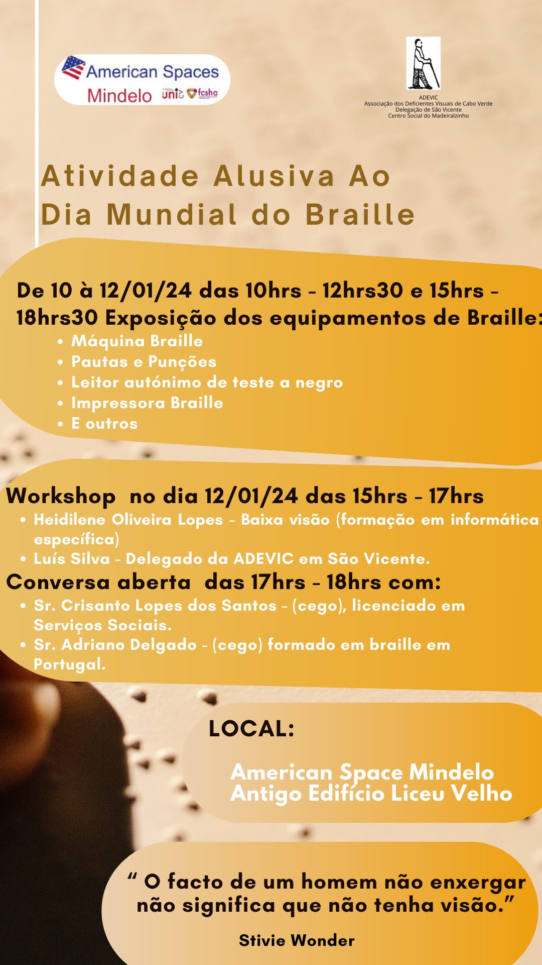 Cartaz de Atividade Braille