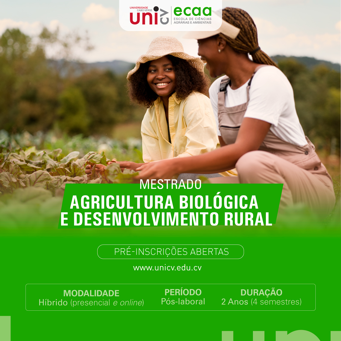 Uni-CV abre pré-inscrições para Mestrado em Agricultura Biológica e Desenvolvimento Rural